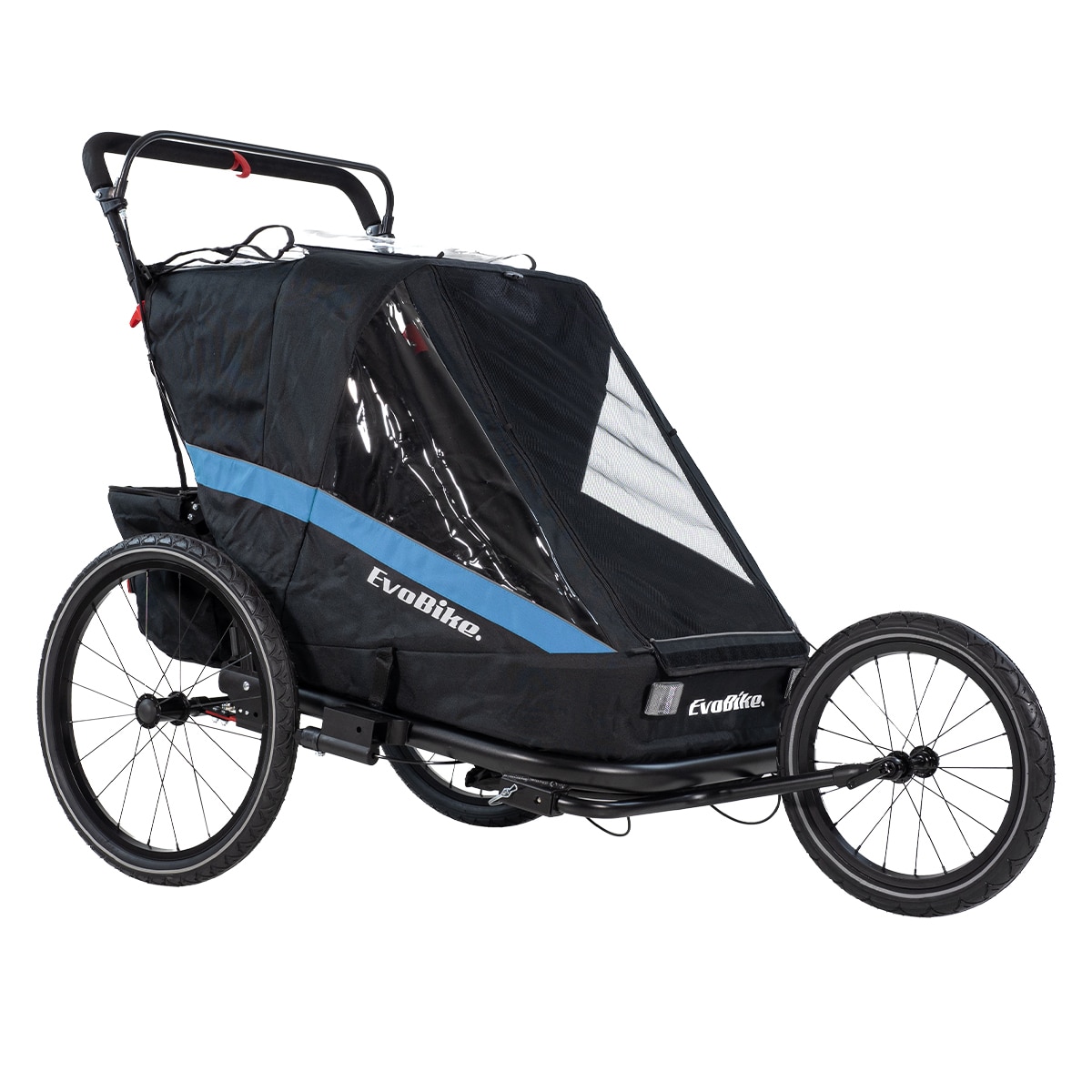 Cykelvagn Evobike Väddö Barnvagnskit/Stroller - Svart/Blå