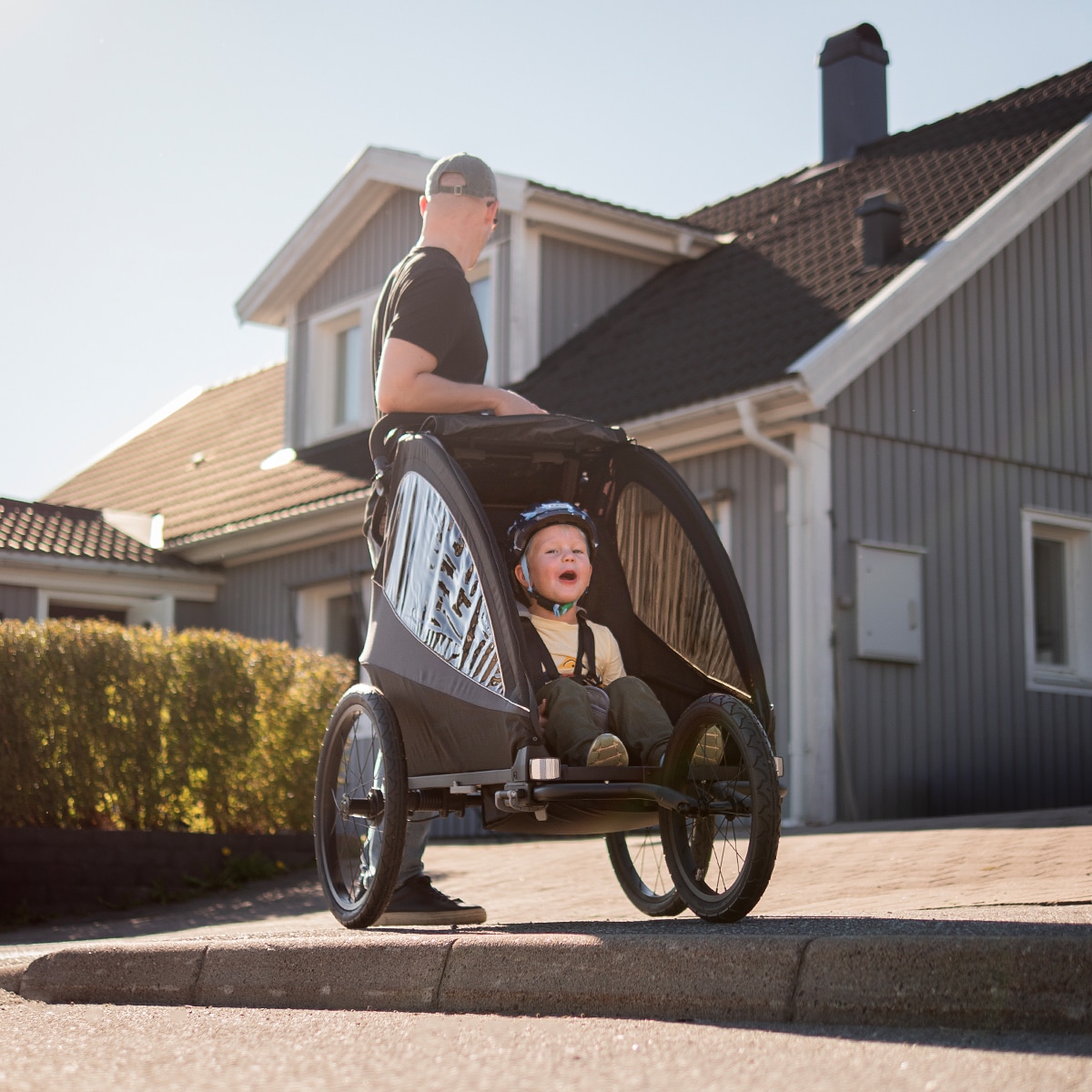 Cykelvagn Evobike Yxlan Svart / Grå