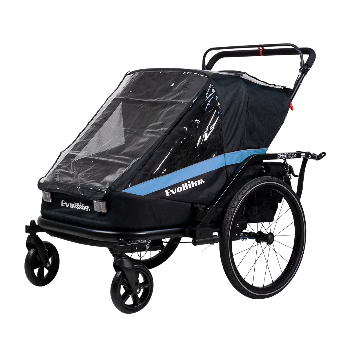 Cykelvagn Evobike Väddö Barnvagnskit/Stroller - Svart/Blå